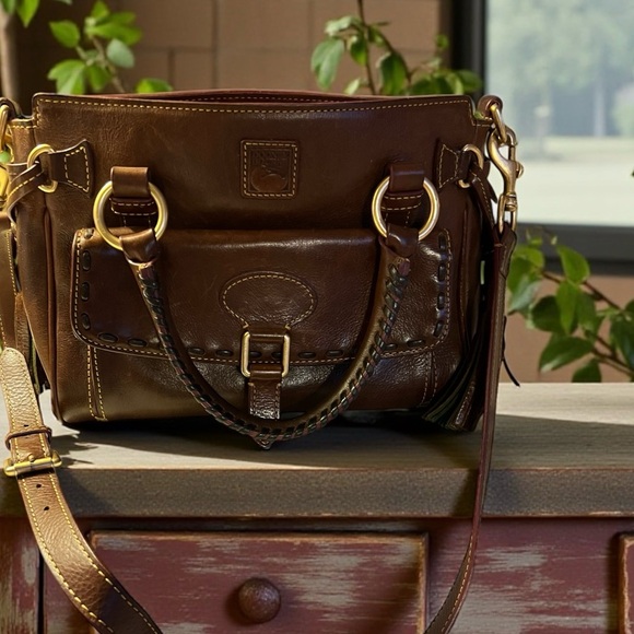 Dooney & Bourke Rich Brown Satchel - Picture 10 of 11
